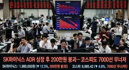 SK하이닉스 주가 하락 이미지